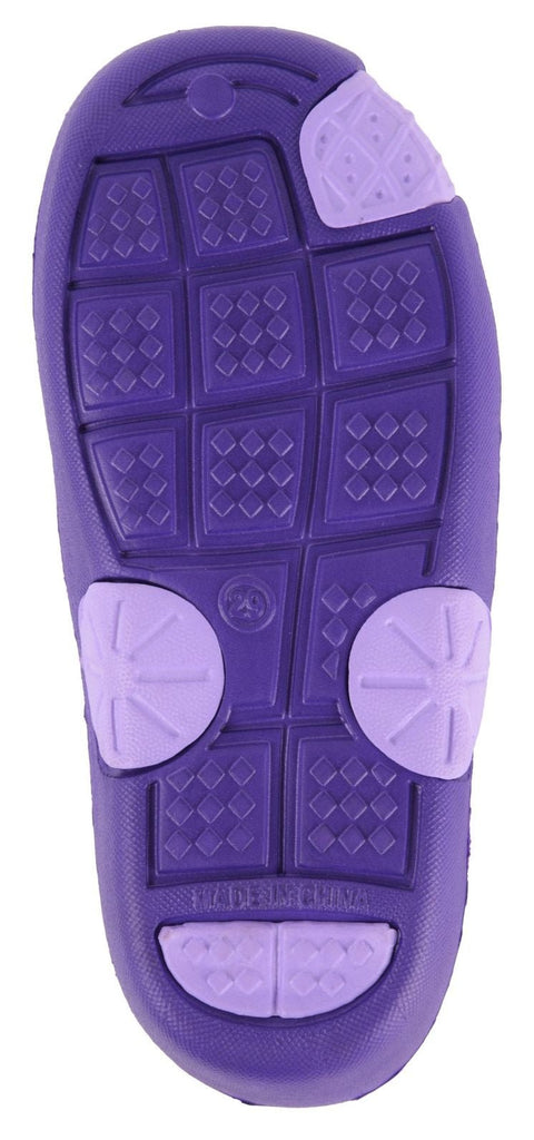 Back View of Purple Butterfly Rubber Clogs for Girls