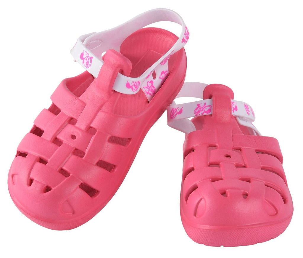Full View of Yellow Bee Fuchsia Clogs for Girls