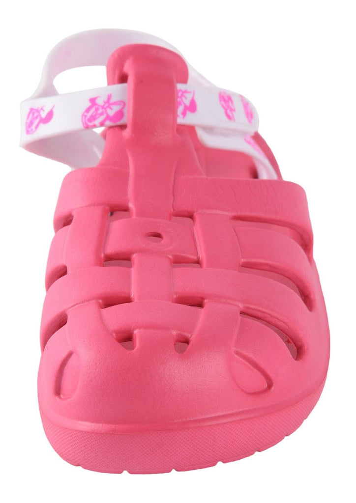 Close-Up of Yellow Bee Fuchsia Clogs for Girls