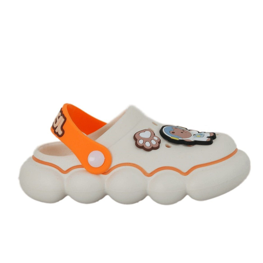 Space-Themed Children's Clogs with Cute Astronaut Illustration on the Side
