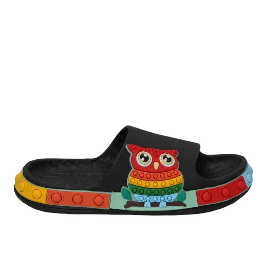 Angled View Showcasing the Owl Face on Kids' Pop-It Slides