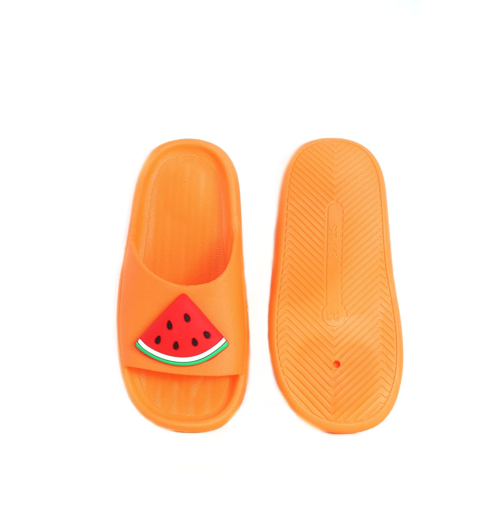 Top and Bottom View of Orange Watermelon Slides