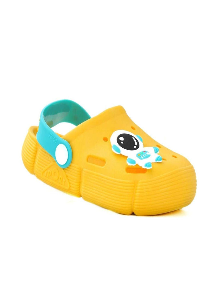 Kids' Playful Yellow Astronaut Clogs-side