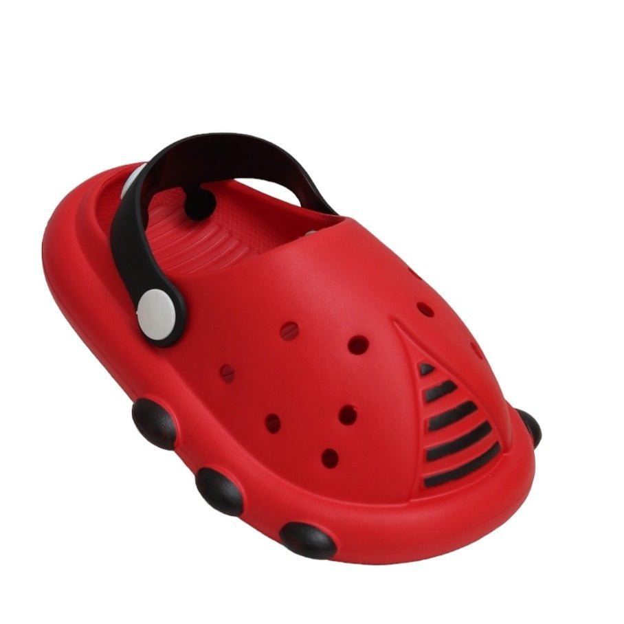 Single Red Ladybug Kids' Clog with Adorable Face Design and Comfortable Interior