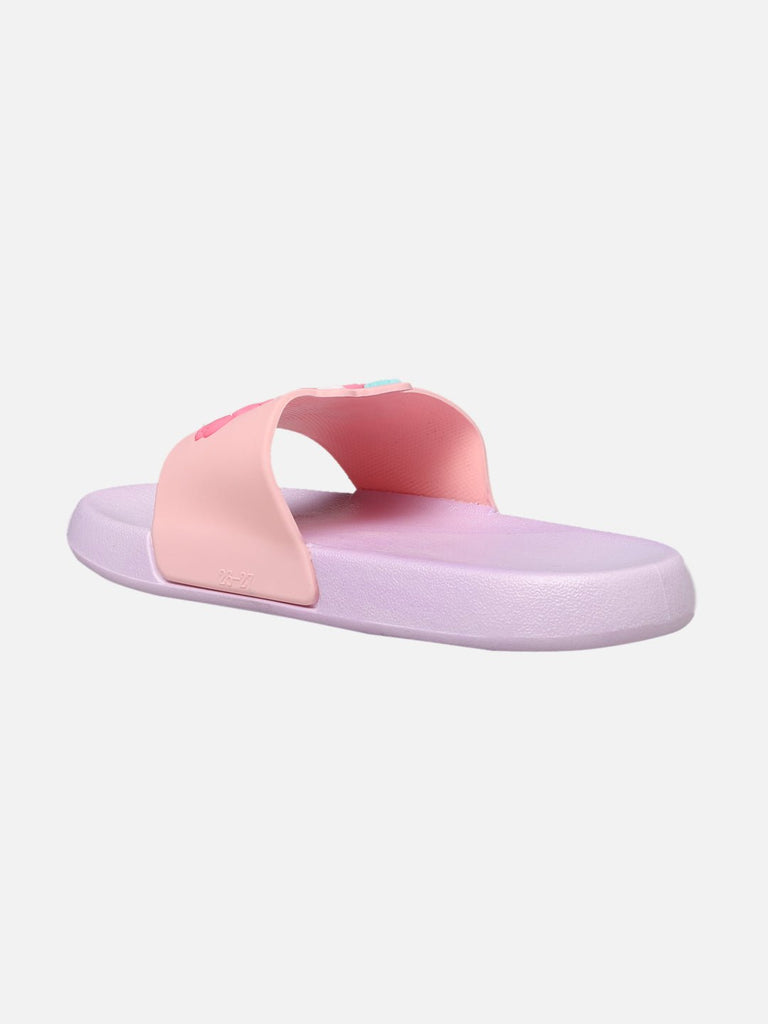 Angled View of Unicorn Slides Showcasing the Durable Outsole and Comfortable Strap