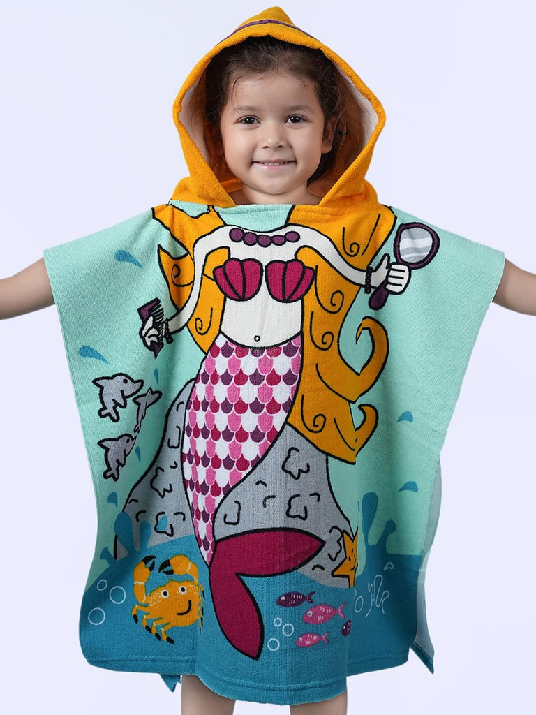 Full View of Yellow Bee mermaid Theme Towel for Boys