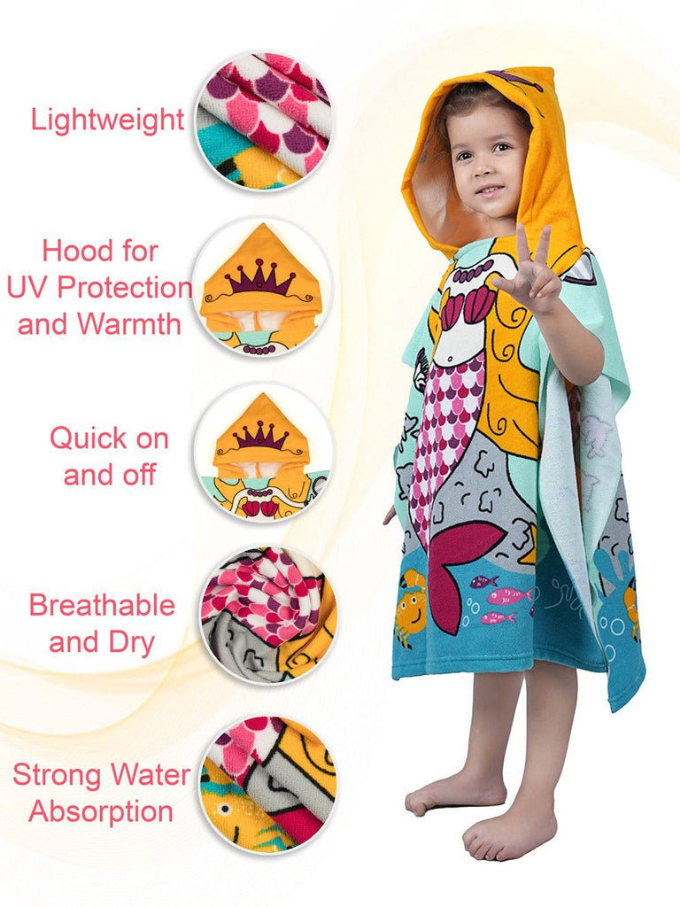Feature Highlights of Yellow Bee mermaid Theme Towel for Boys