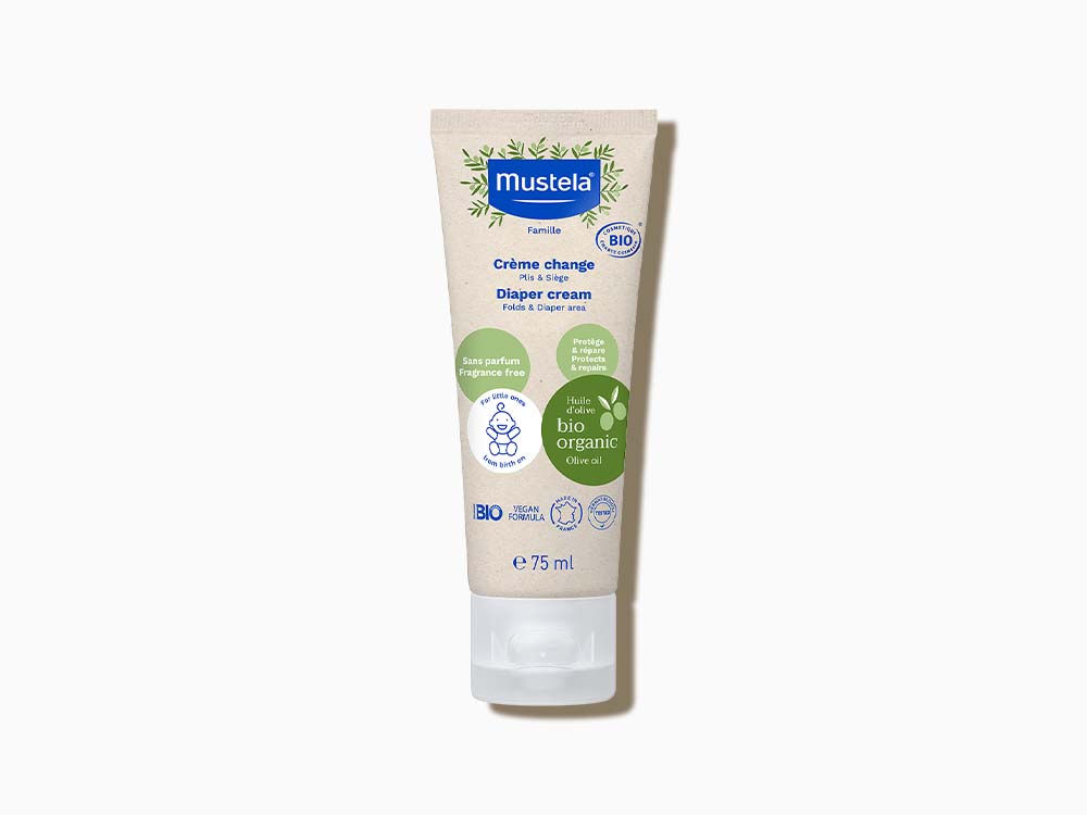 Mustela Baby Natural Diaper Cream in 75ml Tube with Organic Olive Oil