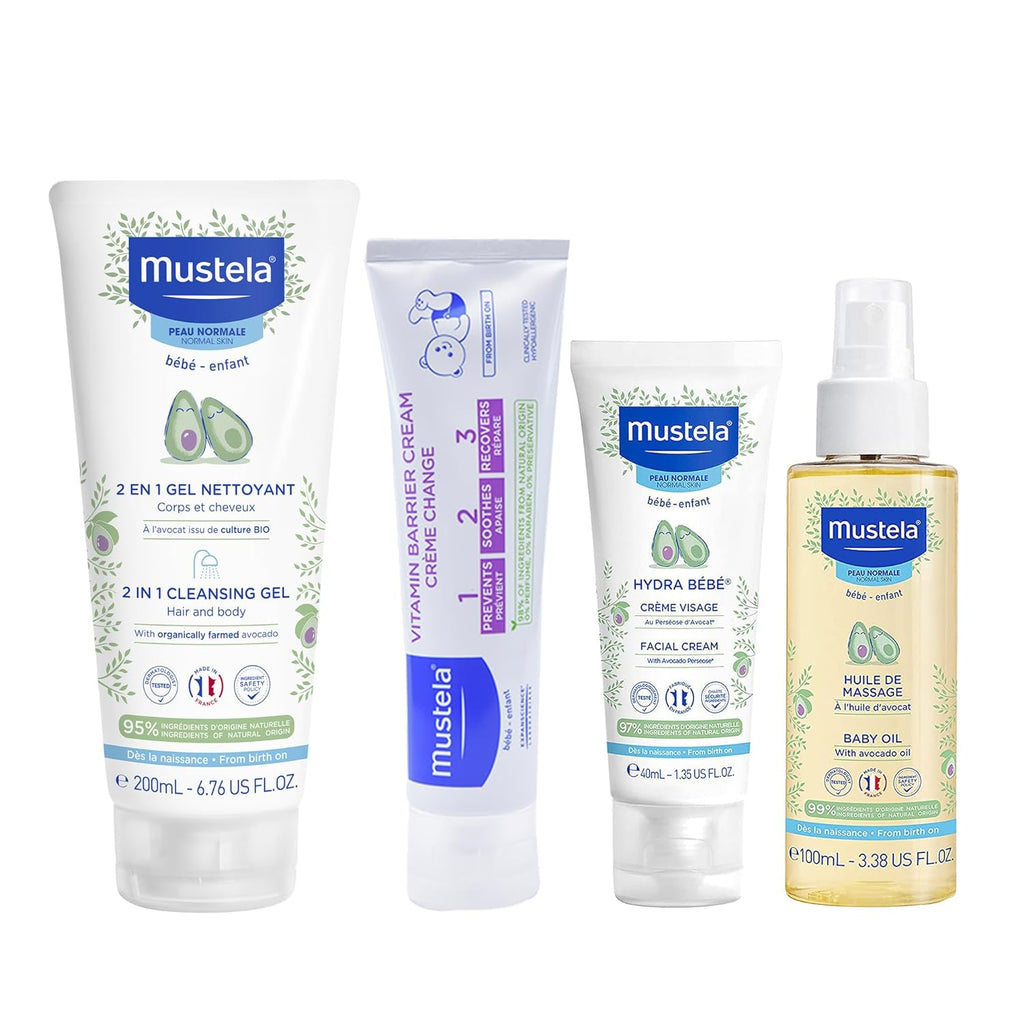 Mustela Infant Delight Package on display, front view showcasing the comprehensive skincare set for babies.
