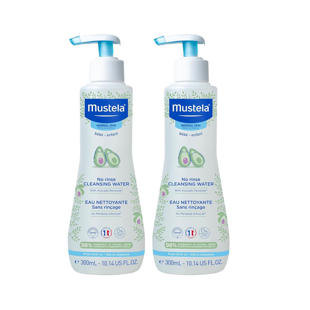Two-pack of Mustela No Rinse Cleansing Water with Aloe Vera scent