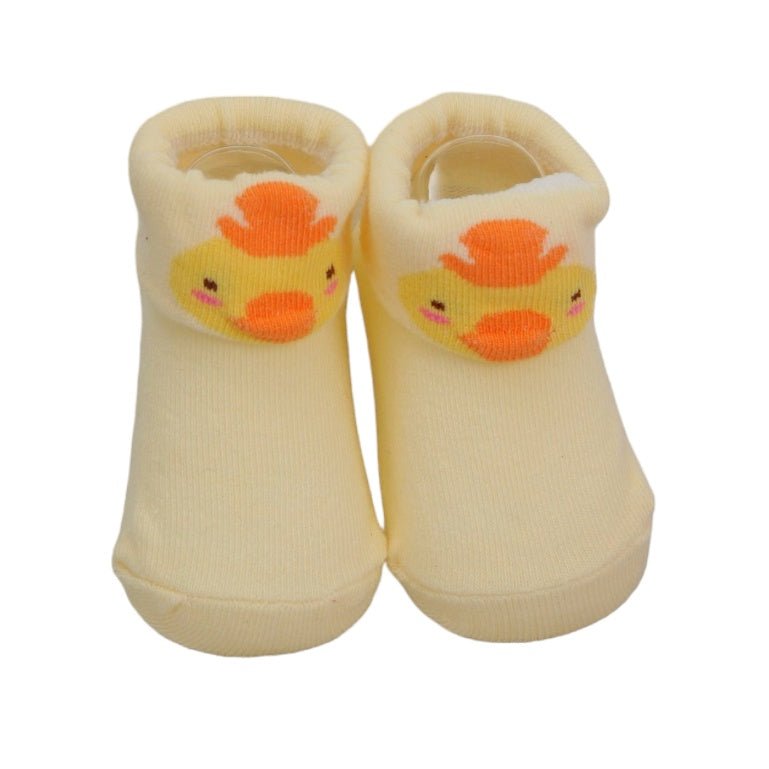Baby Boys' Yellow Duck Design Socks with Cozy Cuffs