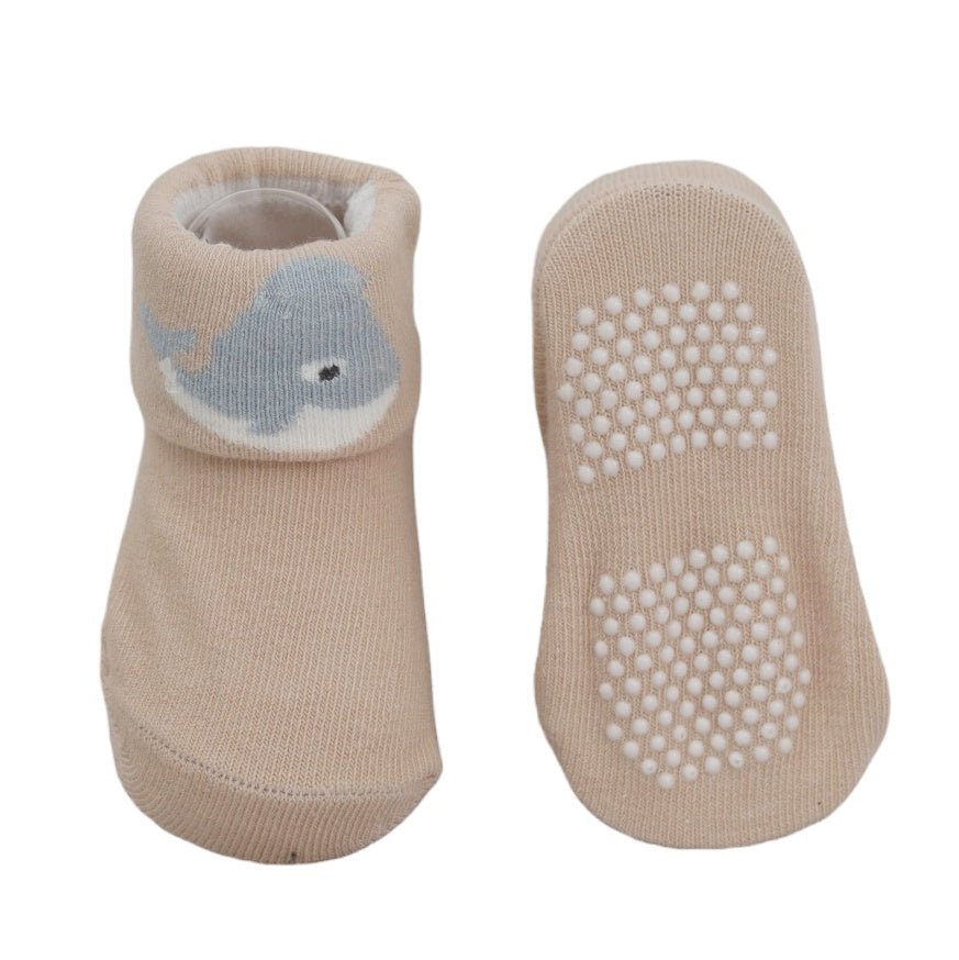 Soft Whale Socks for Babies with Non-skid Bottom