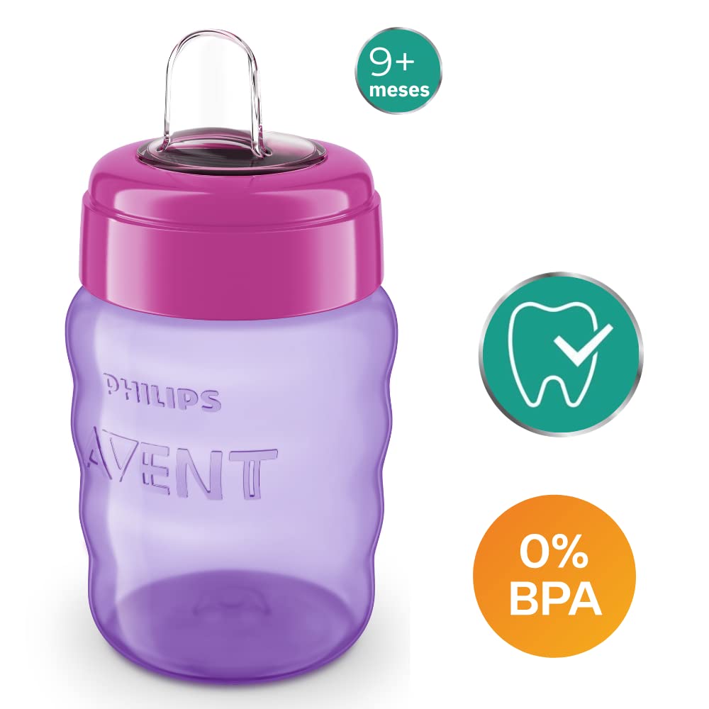 philips-avent-classic-spout-cup-260ml-pink-purple-leakproof-bpa-free