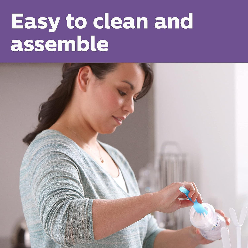Philips Avent SCY903/67 bottle showcasing its easy-to-clean and assemble features.