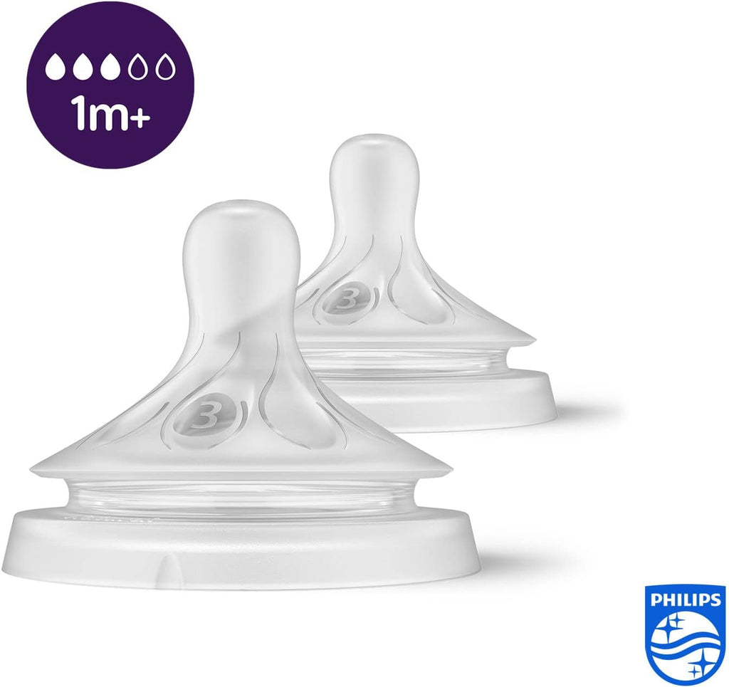 Close-up of Philips Avent Natural Response Teat 1m+ set of two
