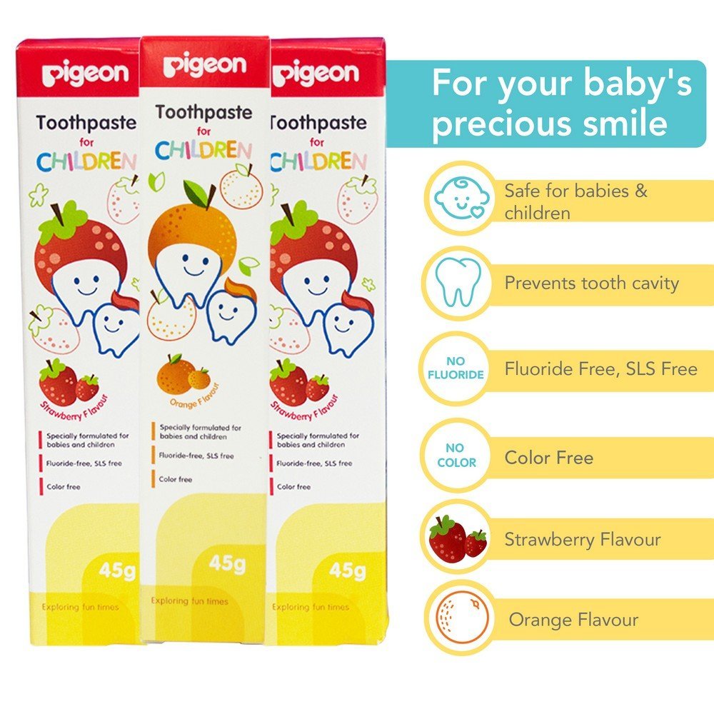 Pigeon-Babies-Children-Toothpaste-Strawberry-Orange-Flavors-Fluoride-SLS-Paraben-Free-Pack-of-3