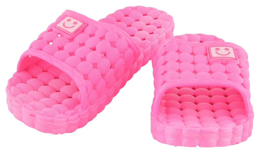 Full View of Dark Pink Bubble Joy Sliders for Girls