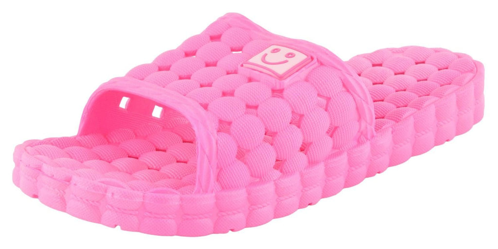 Angle View of Dark Pink Bubble Joy Sliders for Girls