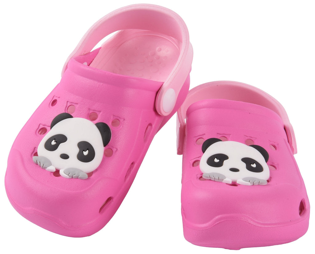 Kids' Pink Clogs with Cute Panda Design and Comfortable Fit
