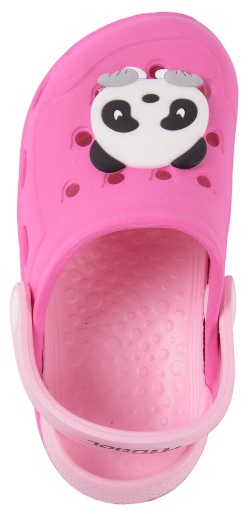Kids' Pink Clogs with Cute Panda Design and Comfortable Fit-up