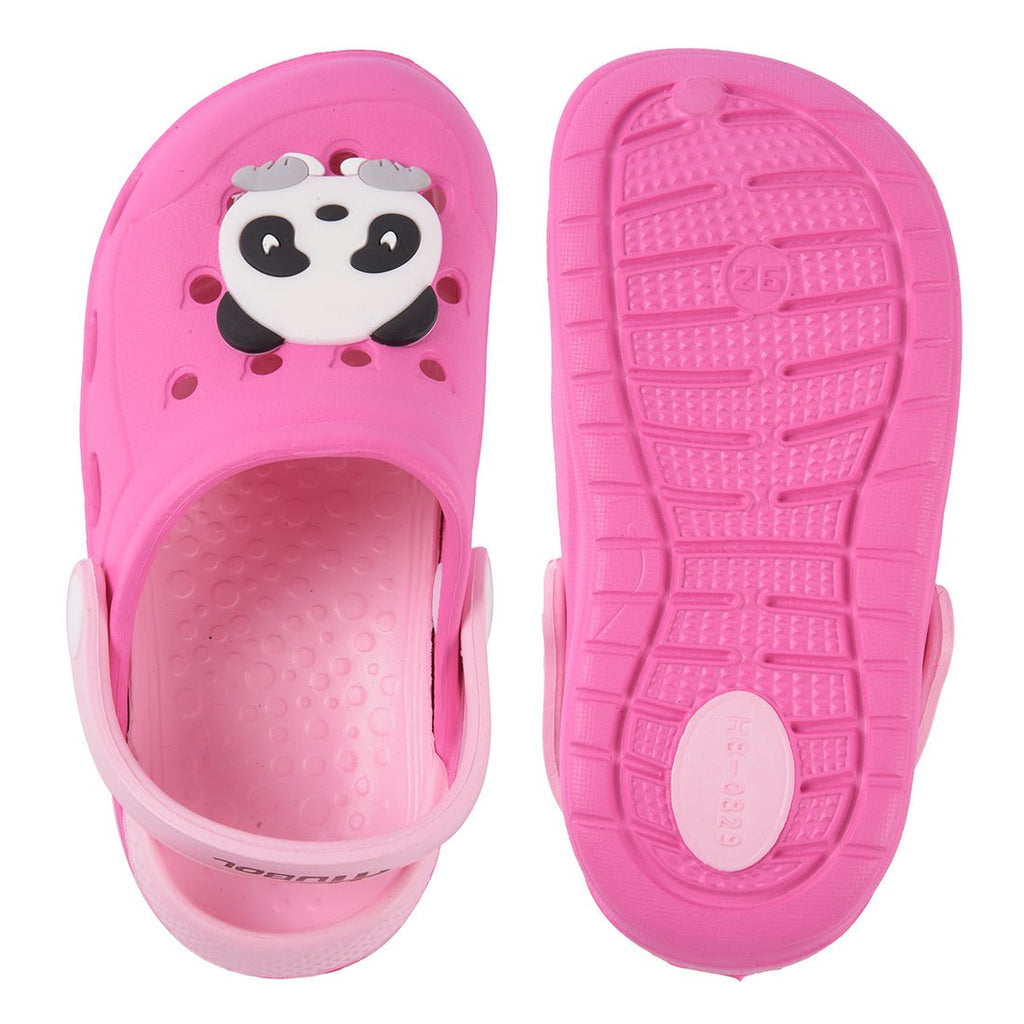 Kids' Pink Clogs with Cute Panda Design and Comfortable Fit-back