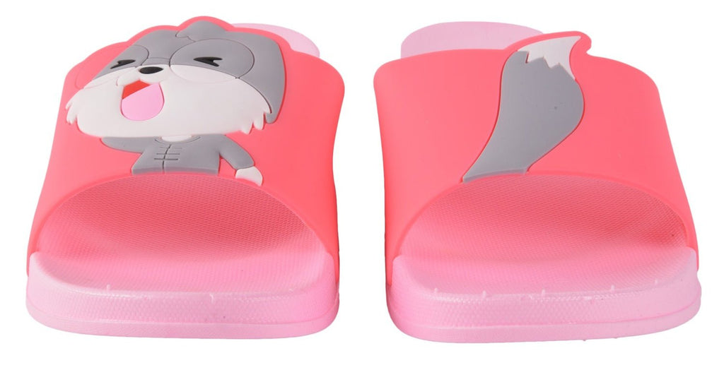 Full view of the Pink Squirrel Sliders for Girls by Yellow Bee