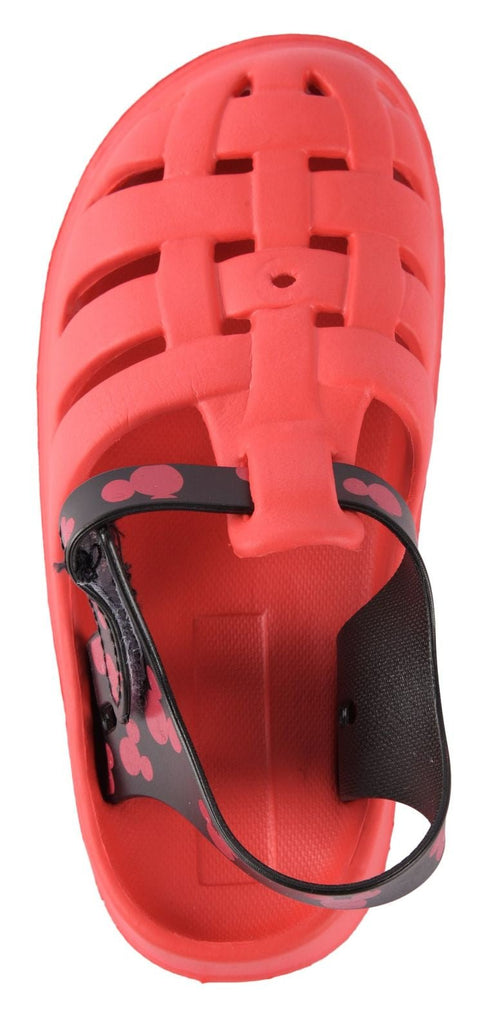 The top view provides a clear view of the interior space and insole, along with the hook and loop strap pattern