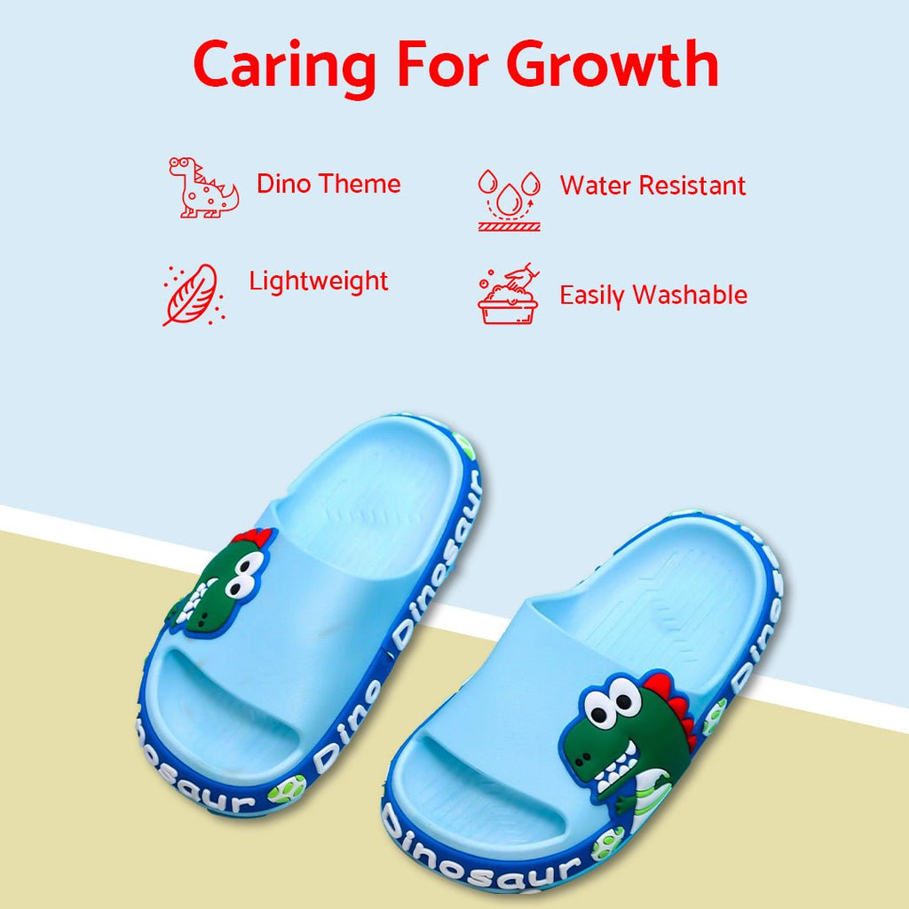 Child-Friendly Blue Dinosaur Slides with Water Resistance Feature