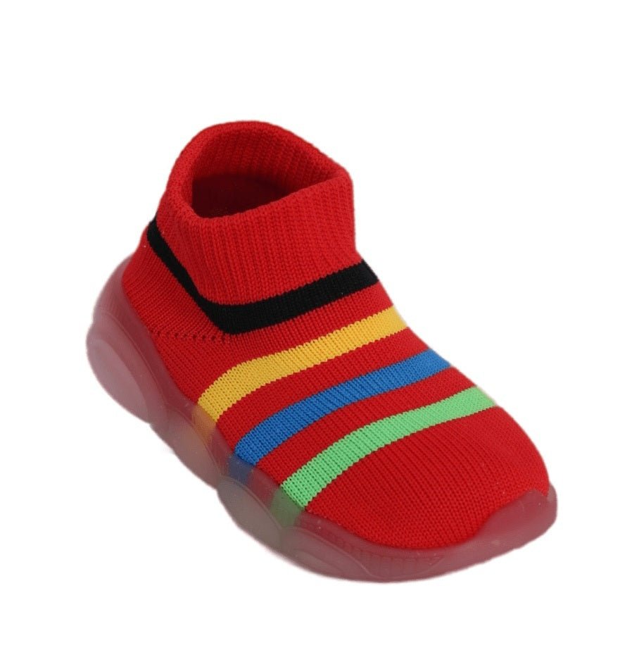 Playful multi-coloured toddler shoe socks