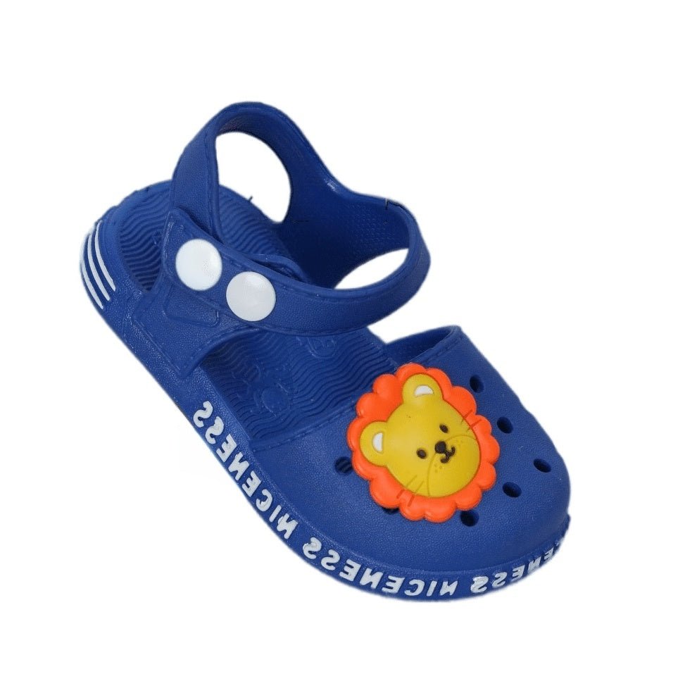 Adorable Kid's Blue Lion Sandal with Easy-to-Wear Strap