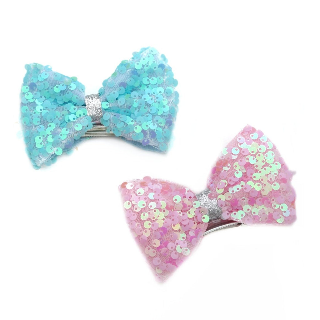  Sequin Embellished Bow Hair Clip for Girls by Yellow Bee