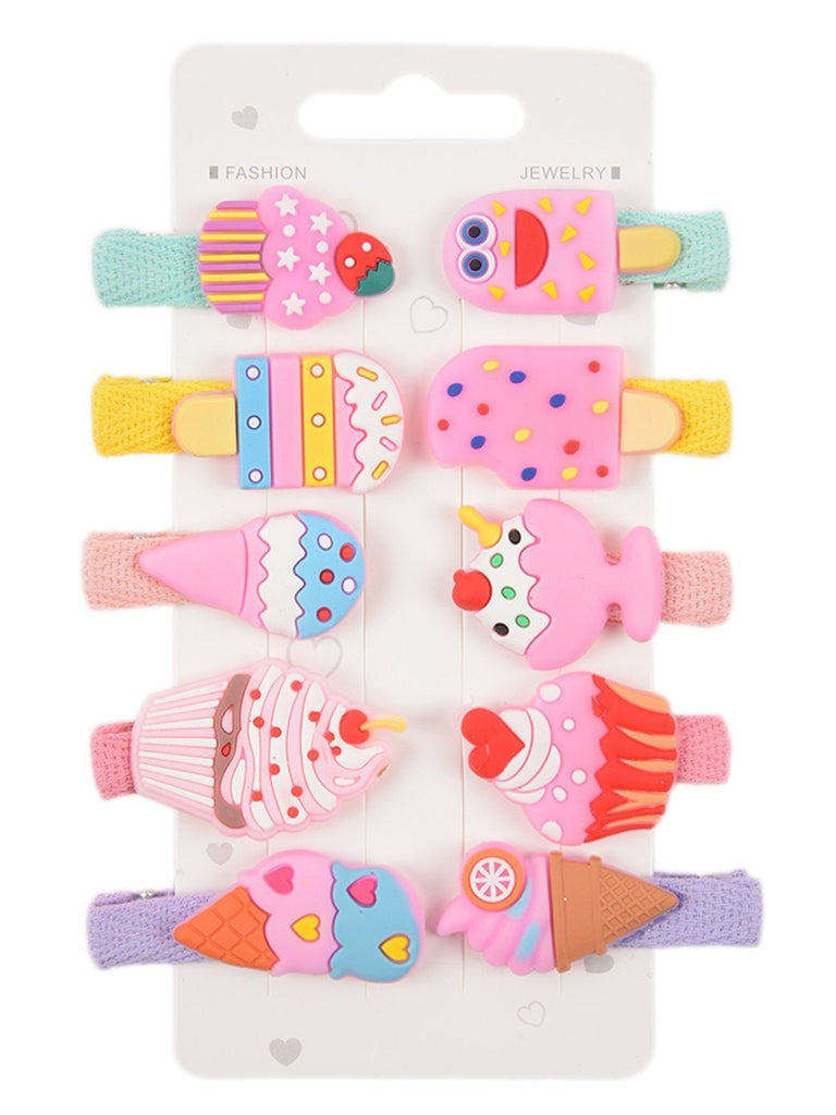 Vibrant and cute hair clip set by Yellow Bee, featuring various playful designs