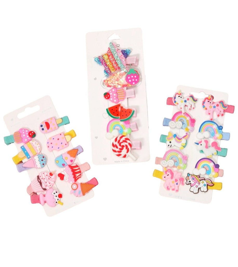 Assorted multicolor hair clips by Yellow Bee, perfect for young girls