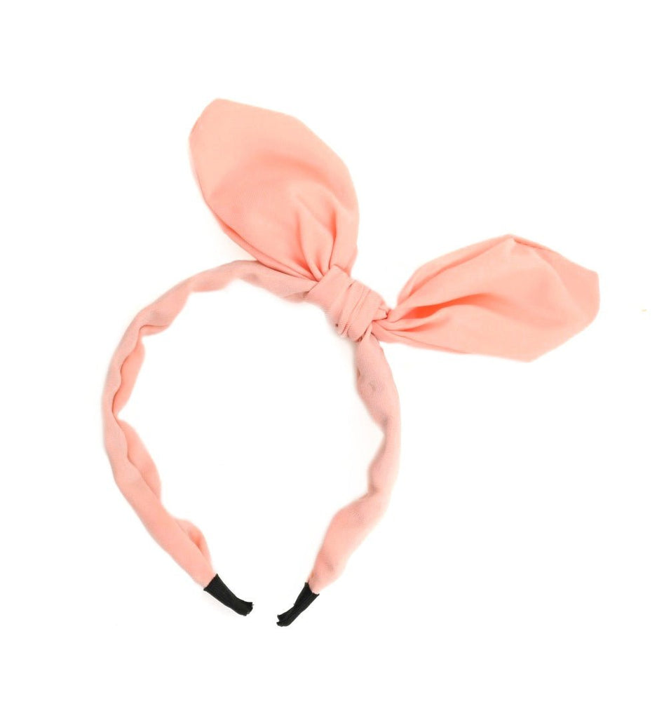 Single solid peach hair band by Yellow Bee for stylish girls