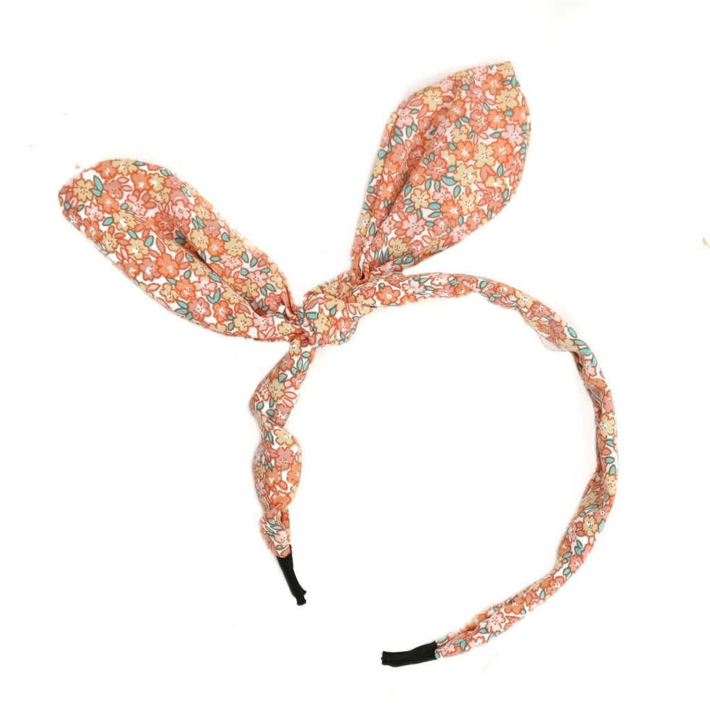 Floral peach hair band from Yellow Bee's girls' collection, perfect for dressing up.
