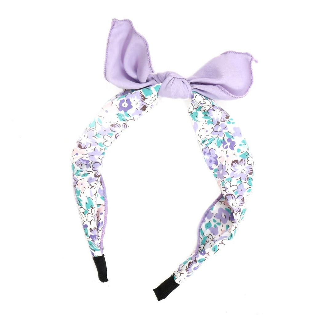 Floral printed purple hair band from Yellow Bee's girls' accessory collection.