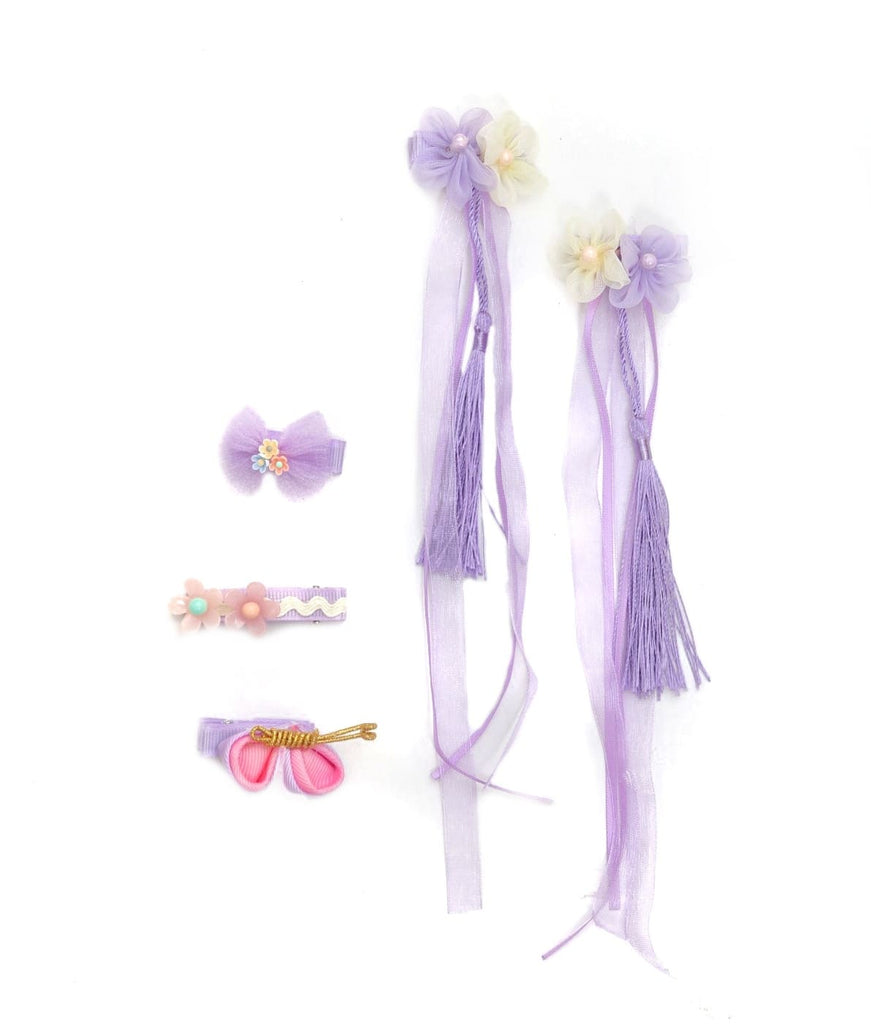 Soft purple bow hair clip from Yellow Bee's girls' accessory collection