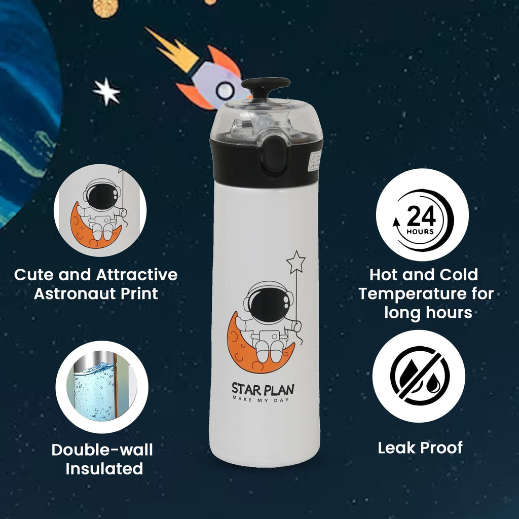 Features of Yellow Bee Stainless Steel Astronaut and Moon Flask