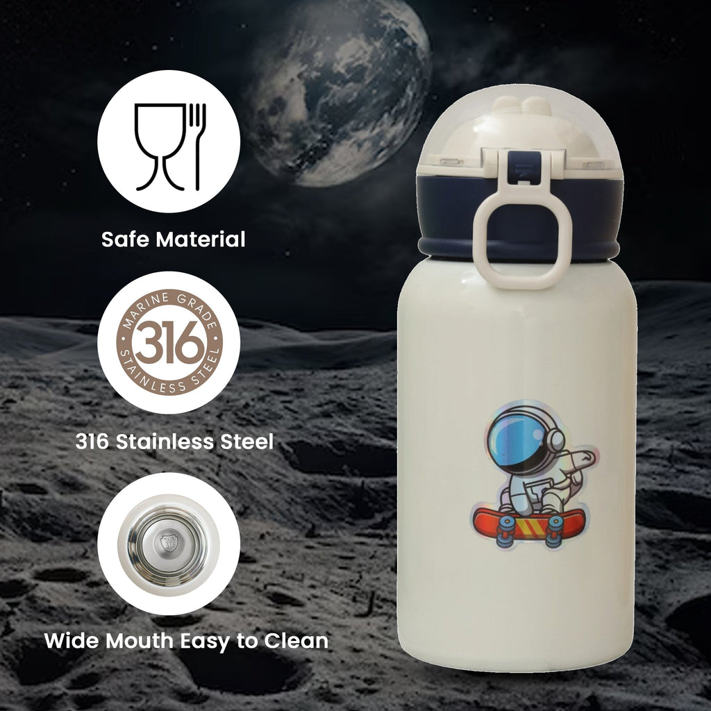 Durable 316 stainless steel Yellow Bee Astronaut Flask with wide mouth for easy cleaning