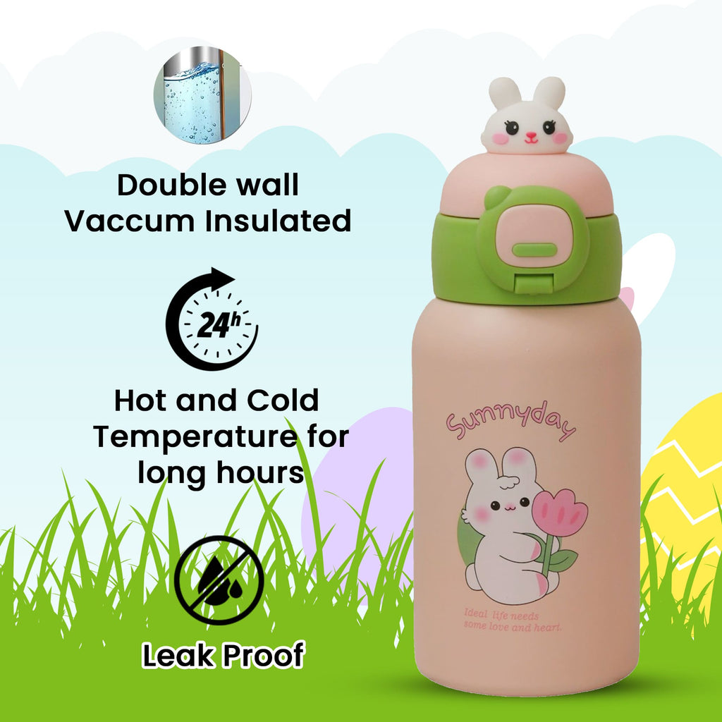 Yellow Bee Pink Bunny Flask Double Wall Vacuum Insulated and Leak Proof