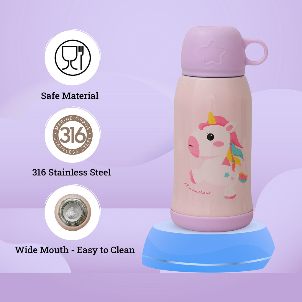 316 stainless steel material and wide mouth design of Yellow Bee Unicorn Flask