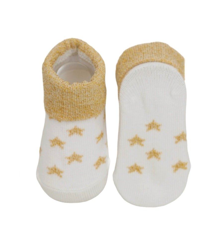 Sole View of Yellow Bee Star Baby Socks