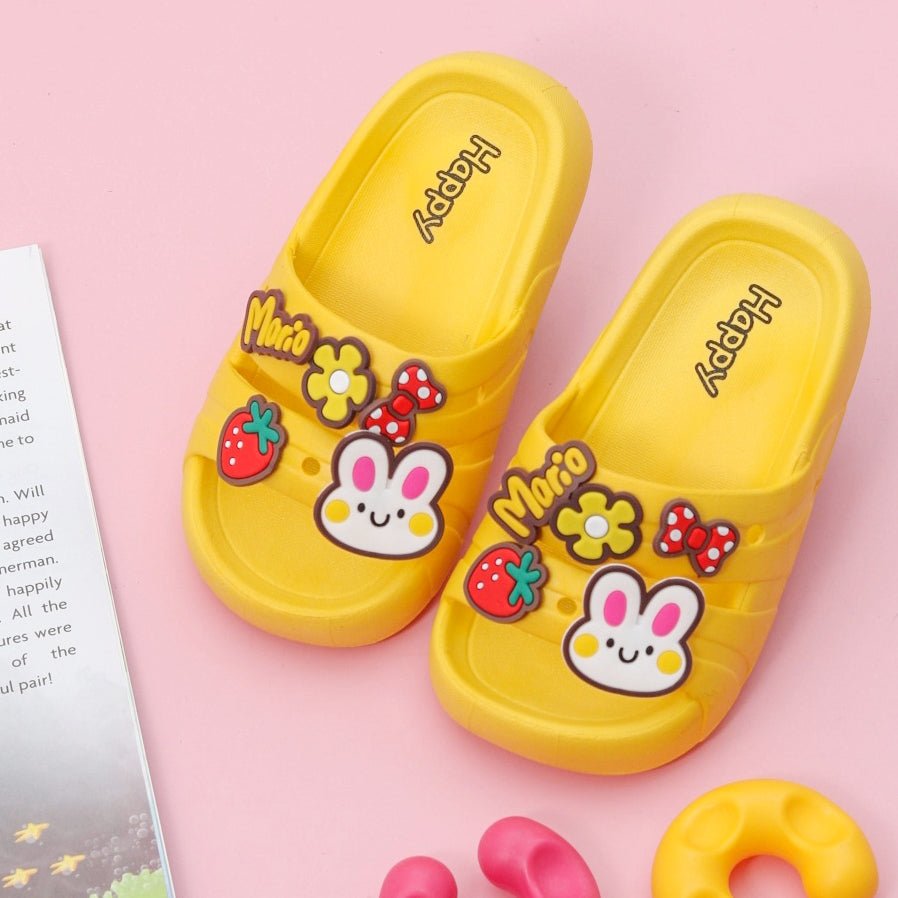 Pair of Yellow Garden Theme Motif Slides with Pink Background