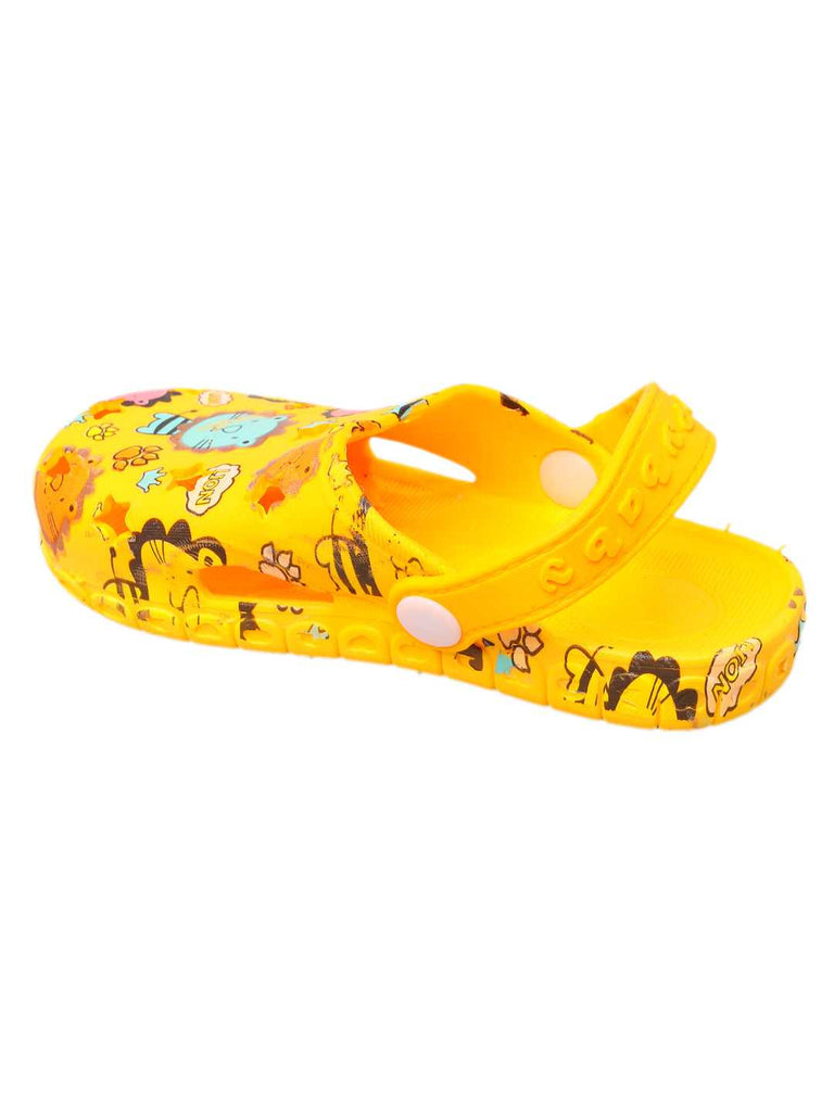 Kids' Yellow Clogs with a Fun Safari Animal Print and Comfortable, Secure Fit for Playful Adventures-side