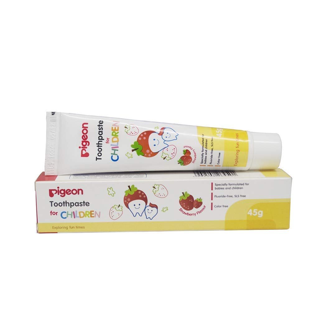 Pigeon-Children-Strawberry-Toothpaste-45g-Pack-of-2-Safe-Swallow-Formula-solo