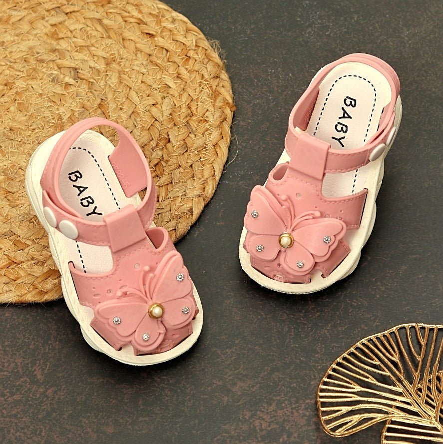 Sweetheart Pink Sandal with Butterfly Detail for Toddlers