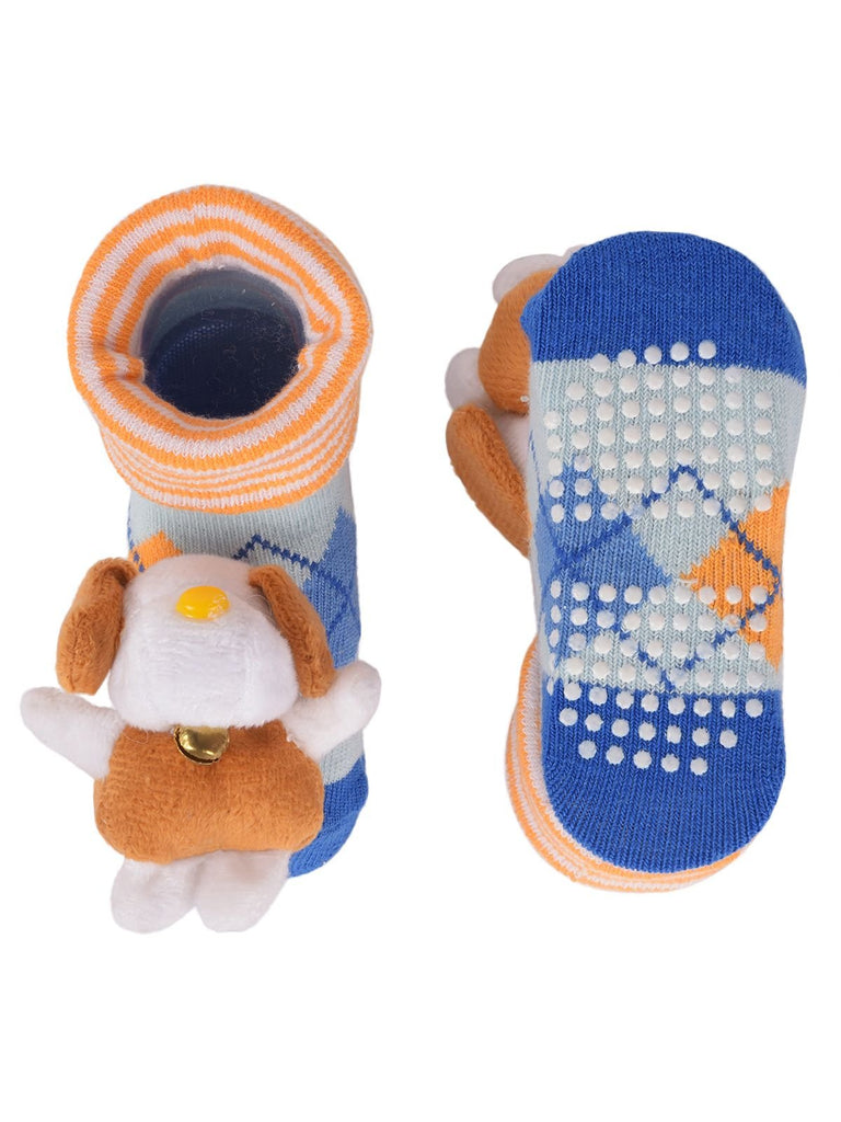 Flexible Rubber Outsole on Teddy Bear Toy Children's Socks
