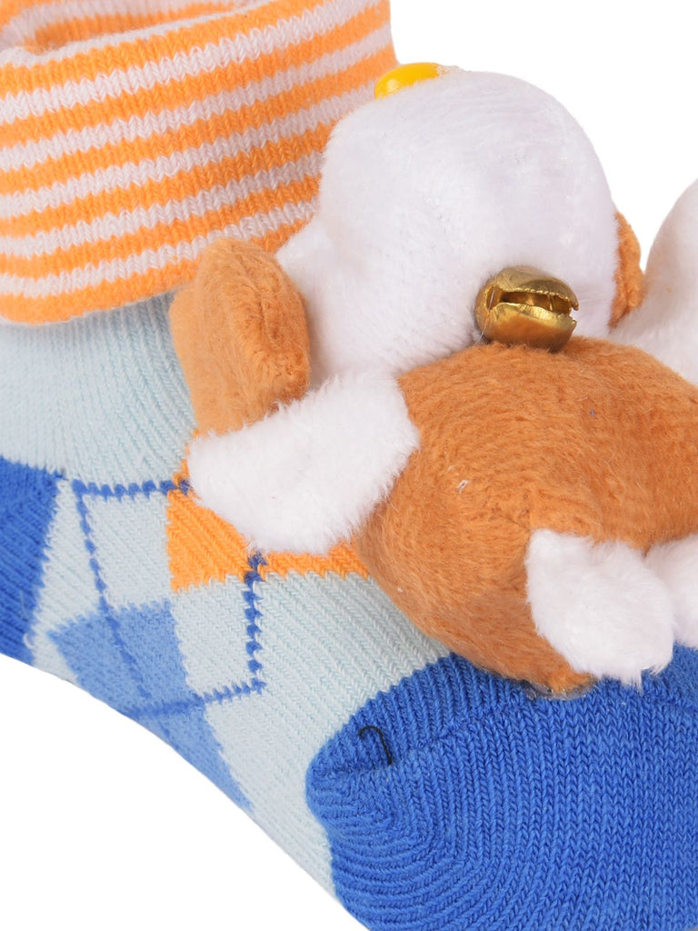 Ergonomic Kids' Socks with Teddy Bear Toy Design