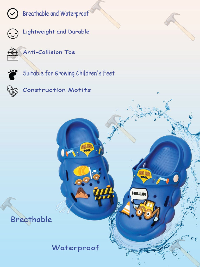 Kids' Construction Clogs with Water Splash - Breathable and Waterproof Features