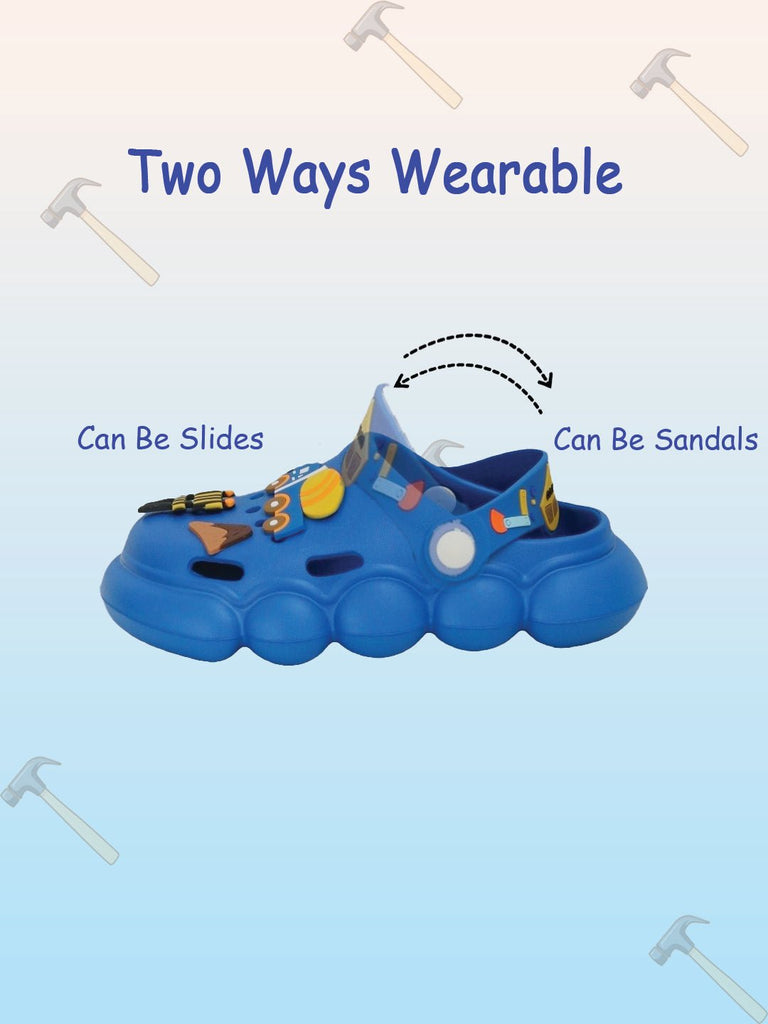 Versatile Kids' Construction Clogs - Transform from Slides to Sandals